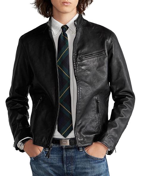 polo ralph lauren lambskin leather café racer jacket replica|ralph lauren leather coats.